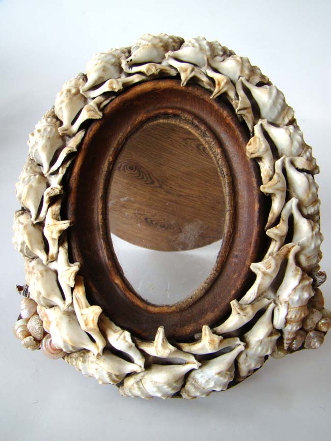 A charming English Victorian Shell Work Photo Frame circa 1890